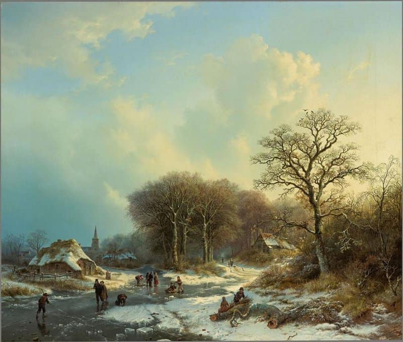 Tableaux sur toile, Barend Cornelis Koekkoek 겨울 풍경 1839년 재생산
