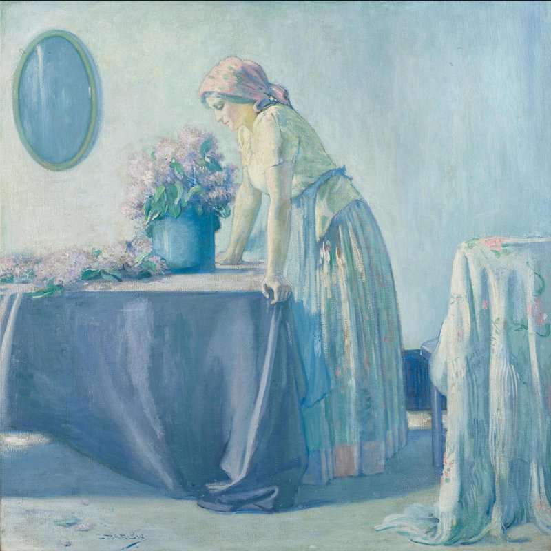 Barlow Myron G A Woman In An Interior canvas print
