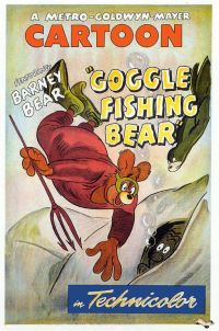 Stampa su tela Barney Bear Goggle Fidhing Bear 1949 Movie Poster