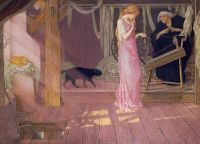Batten John Dickson Sleeping Beauty The Princess Pricks Her Finger Ca. 1895 canvas print