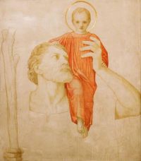 باتن جون ديكسون سانت كريستوفر والطفل المسيح قبل عام 1906