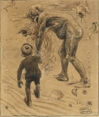 Bauer John Gossen Och Nacken   Nu Skall Vi Ha Riktigt Roligt Sade Nacken Och Tog Johan I Hand Ca. 1903 canvas print