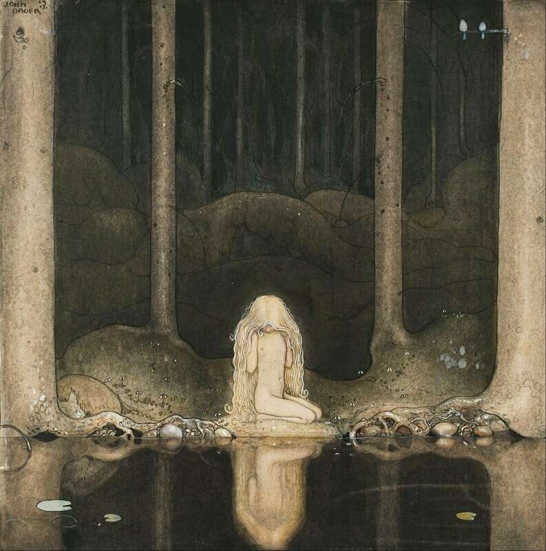 Bauer John Princess Tuvstarr Gazing Down Into The Dark Waters Of The Forest Tarn 1913 canvas print