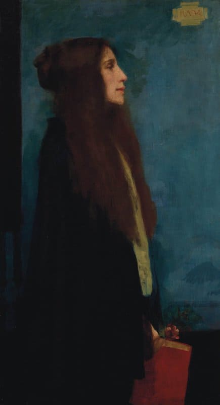 Bell Robert Anning A Young Lady In Profile Holding A Book And An Anemone canvas print