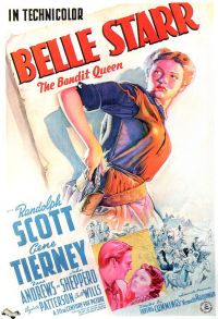 Impresión de la lona del cartel de la película de Belle Starr 1941