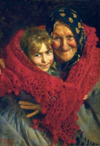 Bellei Gaetano Grandmother And Child canvas print