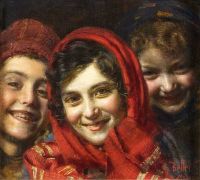 Bellei Gaetano Three Children 1
