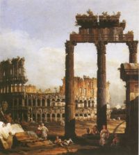 Belloto Bernardo Capriccio Mit Dem Kolosseum canvas print