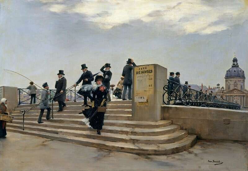 Beraud Jean A Windy Day On The Pont Des Arts Ca. 1880 81 canvas print