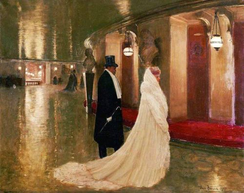 Beraud Jean An Elegant Couple Entering A Box At The Paris Opera 1907 canvas print