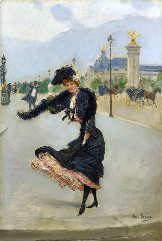 Beraud Jean Elegante Devant Le Grand Palais Sur Le Pont Alexandre Iii canvas print