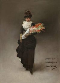 Beraud Jean Jeune Femme Au Bouquet De Fleurs