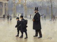 Beraud Jean Le Parc Monceau 1887 canvas print