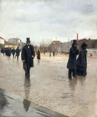 Beraud Jean Leaving Montmartre Cemetery 1876 Leinwanddruck