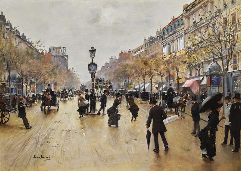 Beraud Jean Scene De Grands Boulevards Un Jour De Pluie canvas print