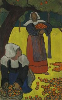 برنارد إميل بريتون نساء يجمعن التفاح 1889