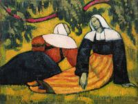 Bernard Emile Zwei bretonische Frauen auf den Feldern 1936