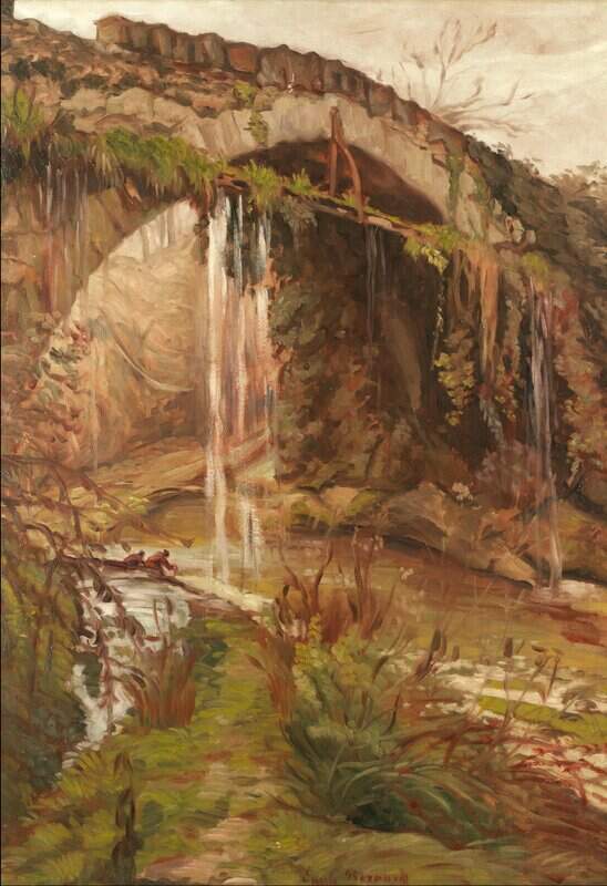Bernard Emile Paysage Pres De Limoux Avec Un Vieux Pont canvas print