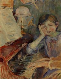 Berthe Morisot Julie escuchando 1888 impresión de lienzo
