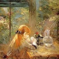 Berthe Morisot Chica pelirroja sentada en una terraza