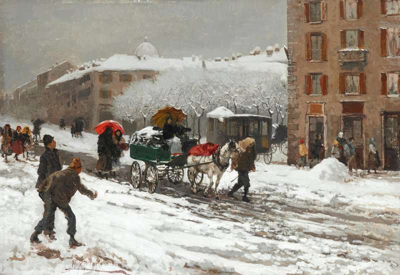 Bianchi Mose Snowy City 1888 canvas print