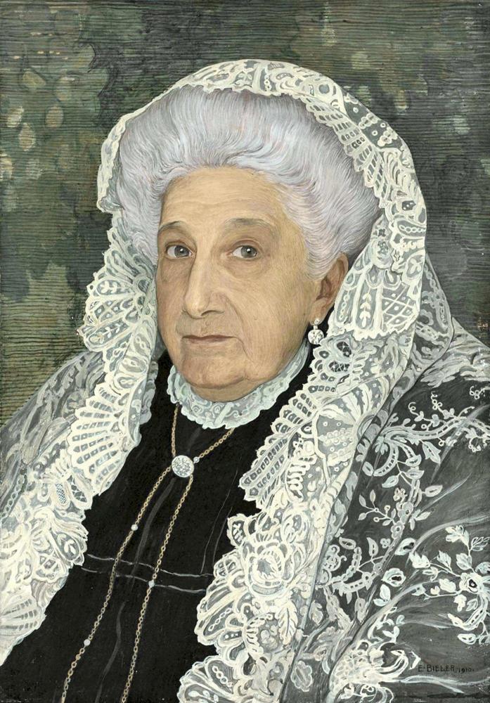 Bie Ler Ernest Buste D Une Dame Avec Foulard En Dentelles Blanc canvas print