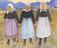 Bieler Ernst Drei junge Mädchen aus Granois 1920