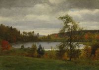 Bierstadt Albert Landscape With Lake canvas print