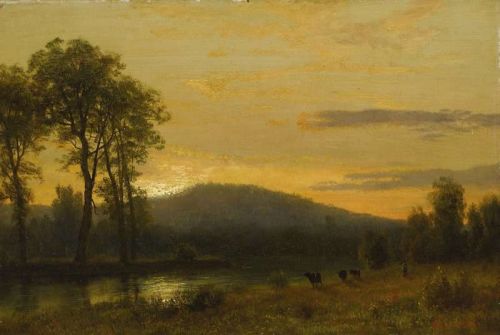 Bierstadt Albert Sunset Near Conway New Hampshire canvas print