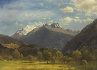 Bierstadt Albert The Alps من قماش Visp المطبوع