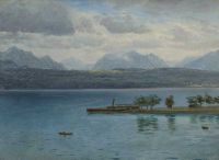 Bierstadt Albert Western River Scene canvas print