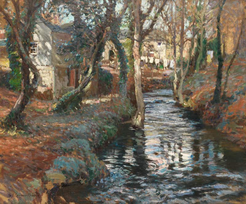 Birch Samuel John Lamorna A West Country Stream And Farm Buildings canvas print