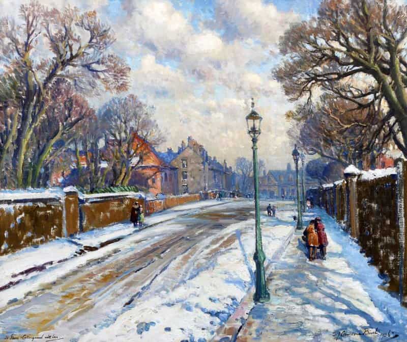 Birch Samuel John Lamorna Bentinck Road And The Old General Infirmary Under Snow Newcastle On Tyne 1936 canvas print