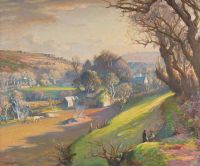 Birch Samuel John Lamorna Golden Spring Evening Lamorna Valley canvas print