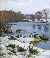 Birke Samuel John Lamorna River im Winter 1901