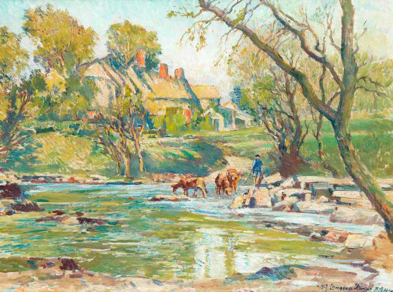 Birch Samuel John Lamorna Tarr Steps Near Dulverton Somerset 1934 canvas print