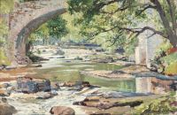Birch Samuel John Lamorna The Salmon Stream Rocky Glen Glenalmond 1939 canvas print