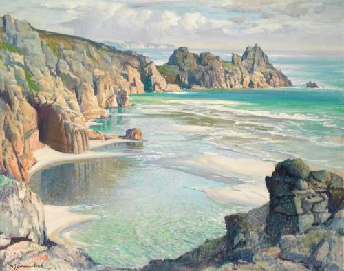 Birch Samuel John Lamorna View From Above Porthcurno Cove Across Pedn Vounde 1935 canvas print