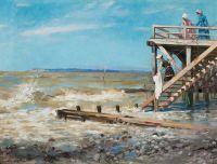Birger Hugo Jetty On The Beach Of The English Channel canvas print