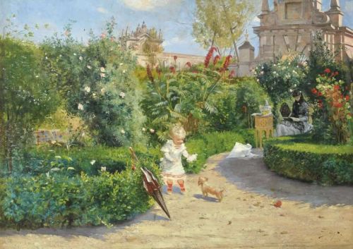 Birger Hugo The Murillo Gardens Seville 1882 canvas print