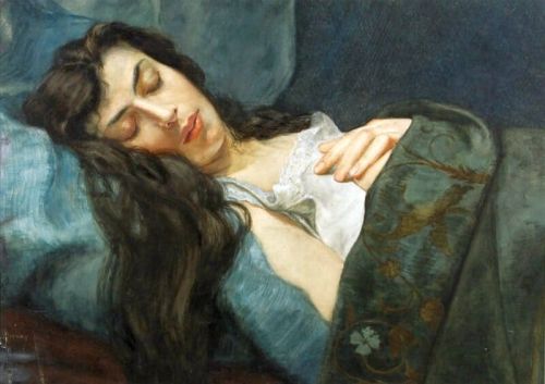 Birney William Verplanck Sleeping Woman With Long Flowing Hair canvas print