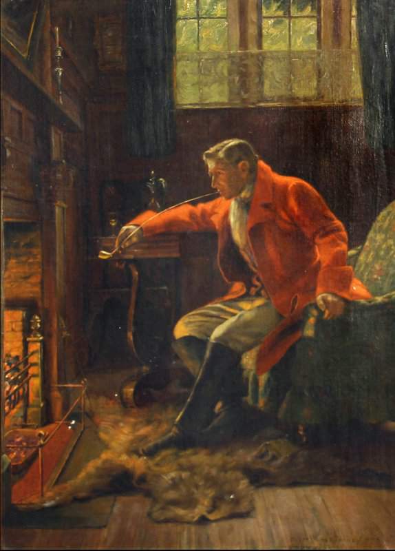 Birney William Verplanck Smoking By The Hearth canvas print
