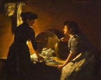 Birney William Verplanck Washerwomen By Candlelight canvas print