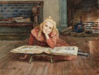 Birney William Verplanck Young Girl Reading canvas print