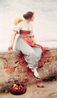 لوحة Blaas Carl Theodor Von A Pensive Moment 1896