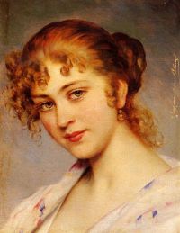 Blaas Carl Theodor Von A Portrait Of A Young Lady