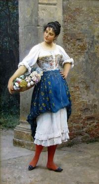 Blaas Carl Theodor Von A Venetian Flower Seller 1895
