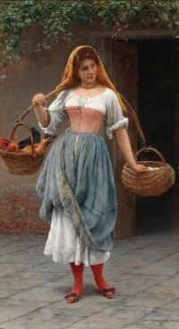 Blaas Carl Theodor Von امرأة من البندقية في طريقها إلى السوق