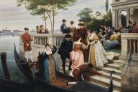 Blaas Carl Theodor Von Arriving For The Ball Murano 1870 قماش مطبوع