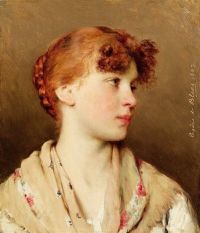 Blaas Carl Theodor Von Portrait Of A Girl